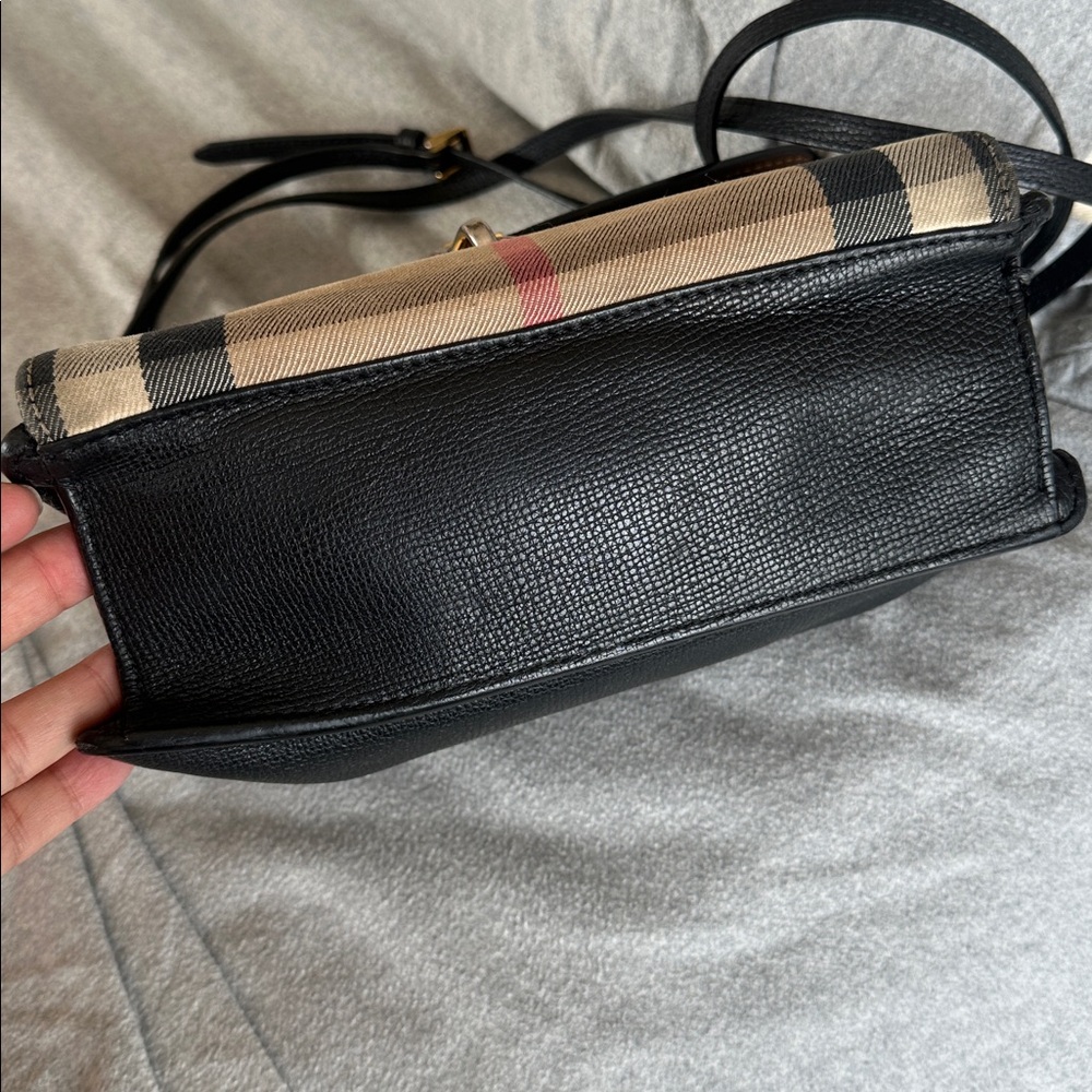 Burberry Macken Check Leather Crossbody Bag - Picture 2 of 13